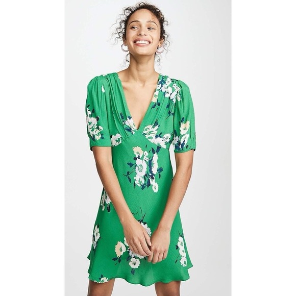 Free People Dresses & Skirts - Free People Green Floral Mini Dress